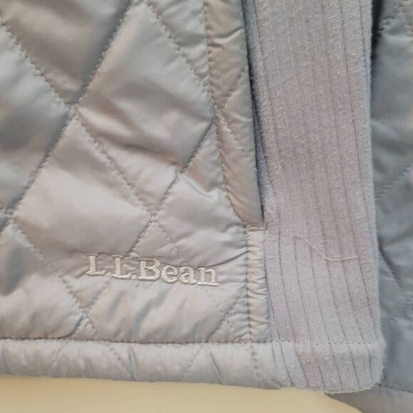 LL Bean Womens Grey Quilted Puffer Jacket Petite XS - Picture 2 of 6